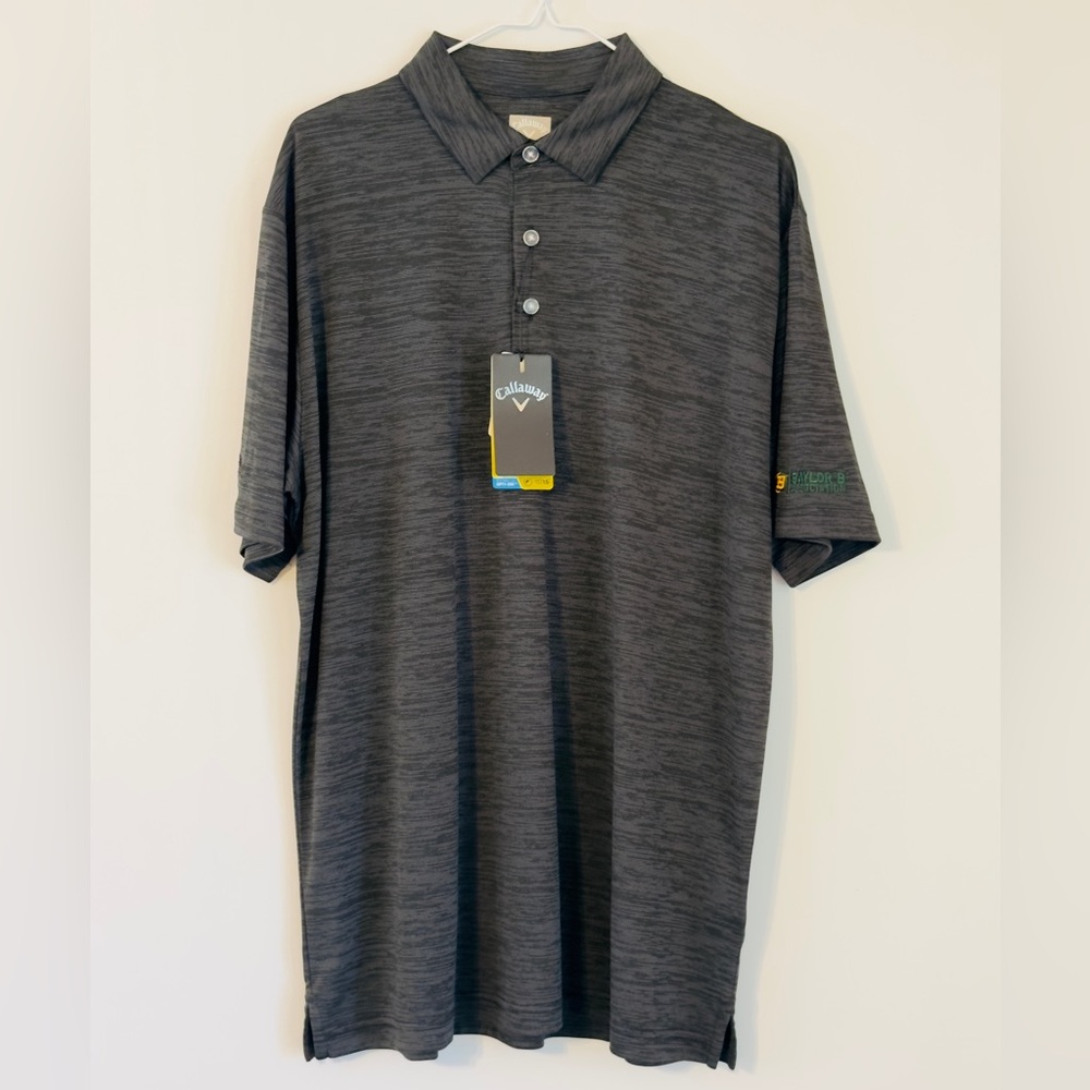 Callaway Baylor University Embroidered‎ BU Men's Charcoal Gray Polo Shirt Large